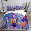 KPop Demon Hunters Bedding Sets Queen King Size EU Single Quilt Bed Cover Duvet Cover Sets With Pillowcases For Girls Adults