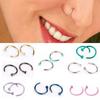 3/5/10PCS 8mm Fake Hoop Clip On Nose Ring Body Jewelry Non Piercing Nostril Hoop