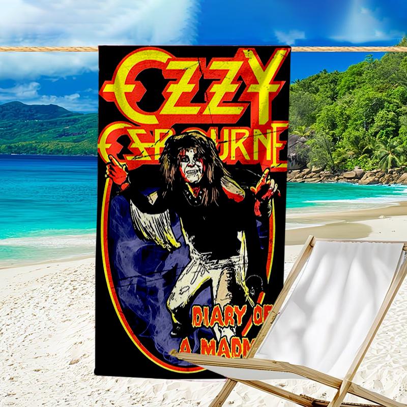 proof beach towel with a Ozzy Madman pattern - soft,absorbent,quick-drying,machine washable - perfect for swimming,camping,bathing