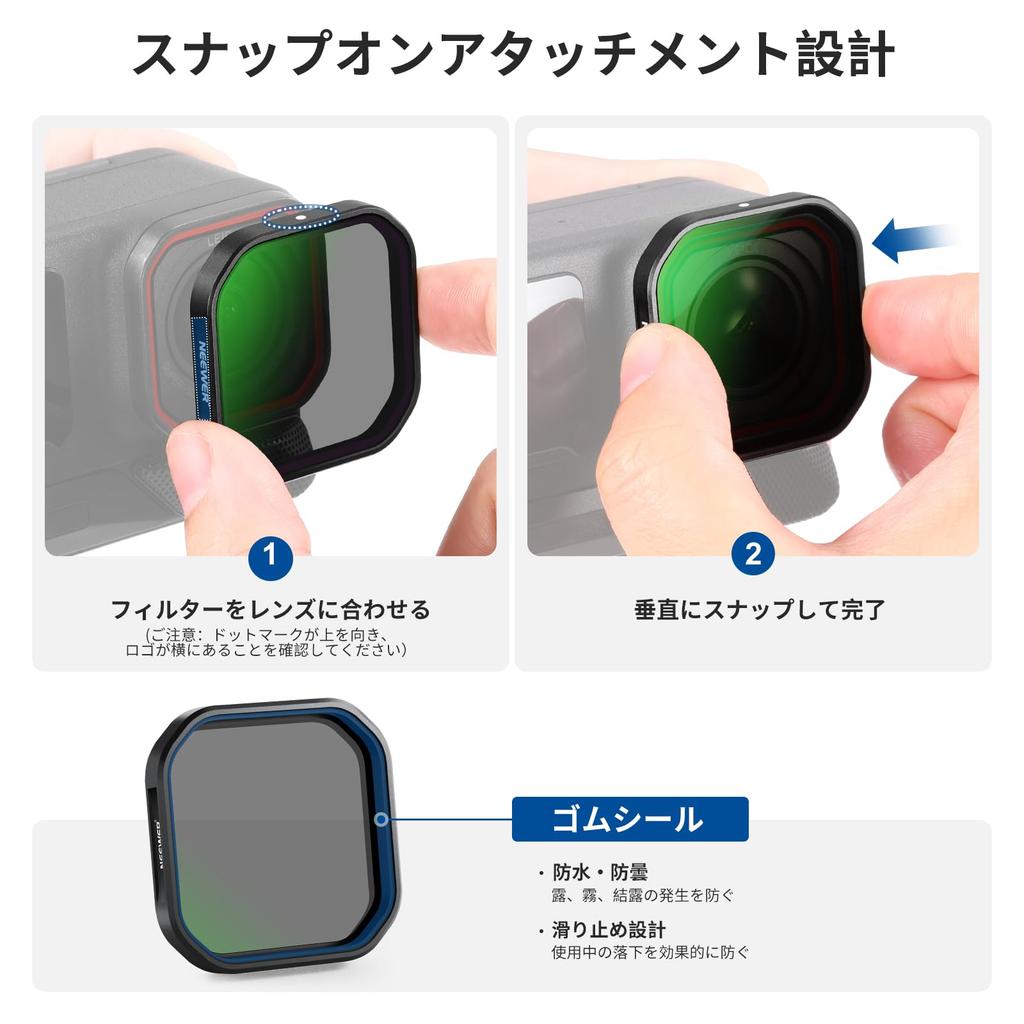 Набор фильтров NEEWER ND для Insta360 ACE, 4 шт., поляризационный фильтр нейтральной плотности для объектива экшн-камеры Snap-on PRO, фильтр PL/ND8/ND16/ND32, фильтр,