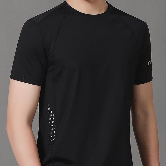 Футболка размера плюс с короткими рукавами из ледяного шелка для мужской быстросохнущей одежды, летний дышащий эластичный костюм для фитнеса, верхняя спортивная футболка для бега