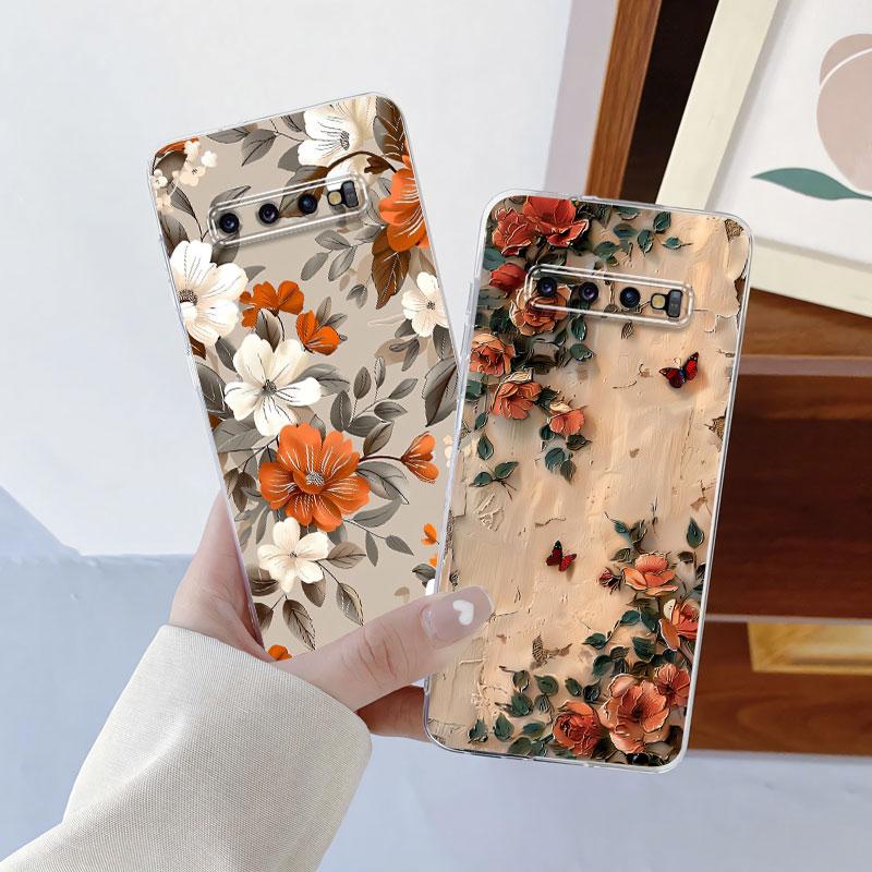 Для Samsung S10 Plus S10 5G Чехол Роскошный Чехол для Телефона Для Samsung GalaxyS10 S10E Мраморный Цветочный Прозрачный Мягкий Силиконовый Защитный Чехол