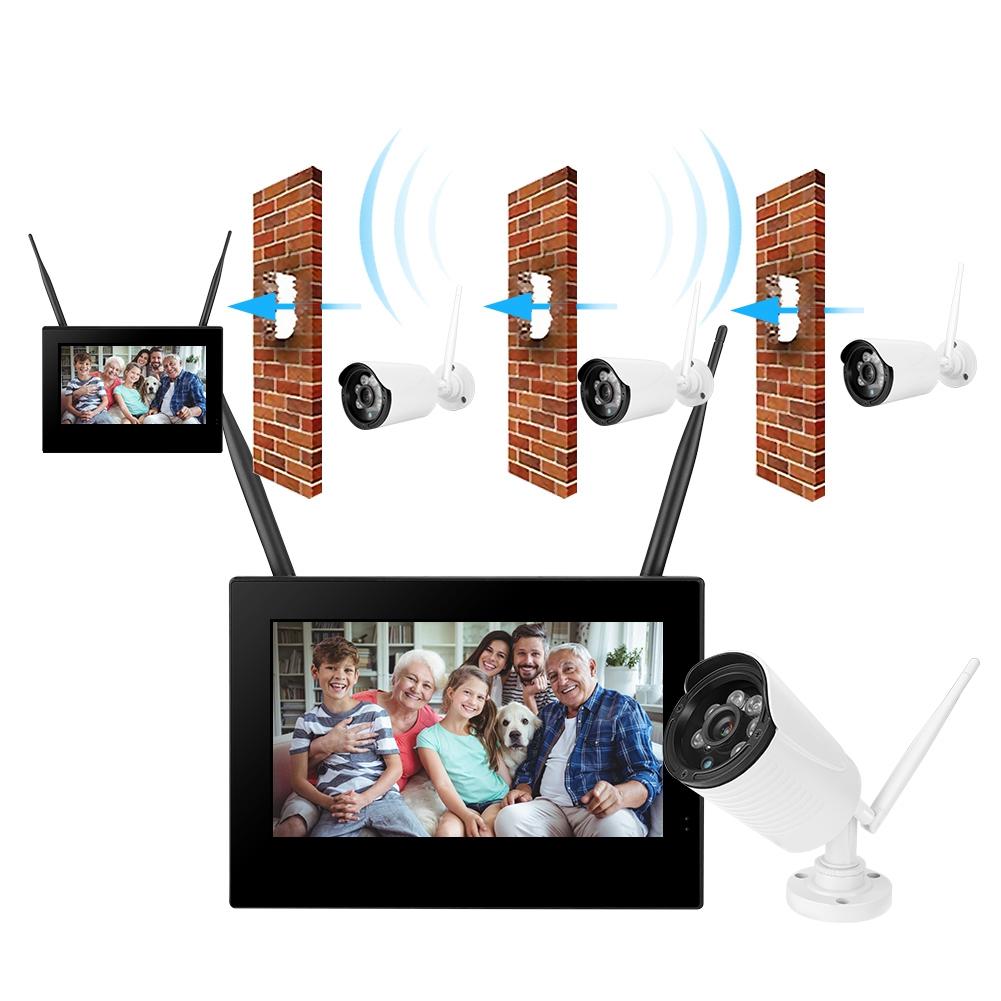 10-дюймовый 1,3-мегапиксельный HD беспроводной WIFI-детский монитор с 3 камерами, умный видеорегистратор, домашняя система безопасности