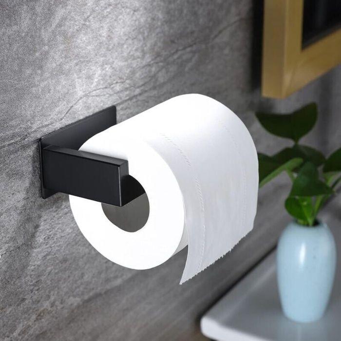Devidoir Papier Toilette Derouleur Papier Toilette Mural Original Sans Percage Noir Porte Papier Toilette Adhesif 3M
