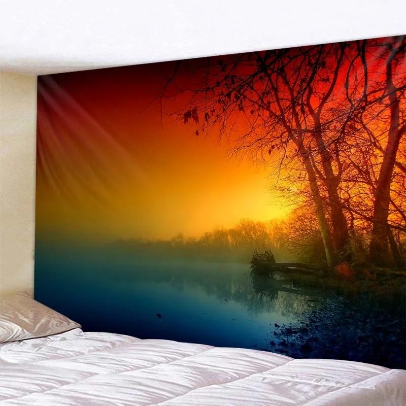 Красивые природные пейзажи, декоративный гобелен, украшение для дома, стены, офиса, гостиной, гобелен