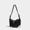 Waxed Leather Armpit Bag for Women Rivet Bag Cross Shoulder Bag High Quality Armpit Fashion