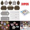 31Pcs DIY Silicone Resin Molds Pendant Jewelry Molds Crystal Craft Kit for Jewelry Making