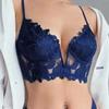 Женский сексуальный бюстгальтер с глубоким V-образным вырезом, нижнее белье с эффектом пуш-ап, вышитый минимайзер, кружевной бюстгальтер, ультратонкое летнее белье