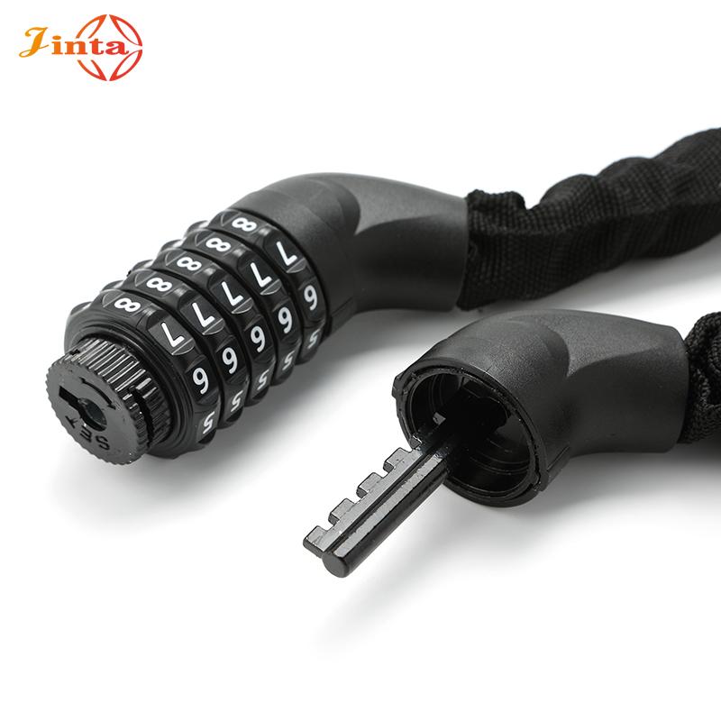 Jinta Fabric Wrapped Steel Cable Combination Lock 5 Digit Resettable Code Bike Helmet Travel Luggage Safety Lock