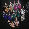 Серьги Premium Sense Of Colored Glass Rhinestone, женские преувеличенные серьги с темпераментом, женские серьги, 1 пара