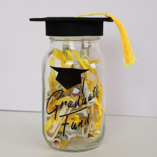 Yousheng 2025 Выпускной банку украшения стеклянная банка Мейсона с выпускной шляпой Topper Класс 2025 Выпускной Подарки для мальчиков и девочек