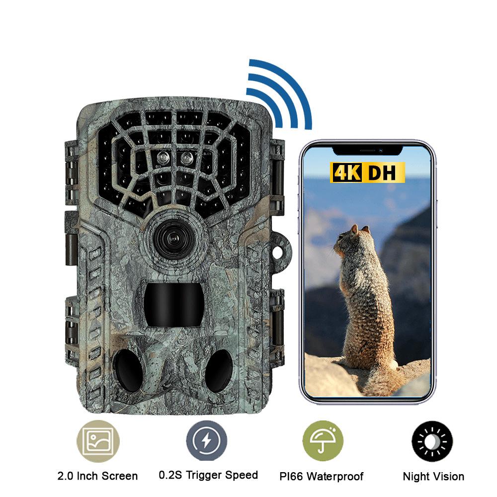 TC-32KW WIFI Лесная камера 4K DH Уличная камера Bluetooth Быстрая съемка IP66 Водонепроницаемая Сверхдолгое время ожидания Охотничья камера