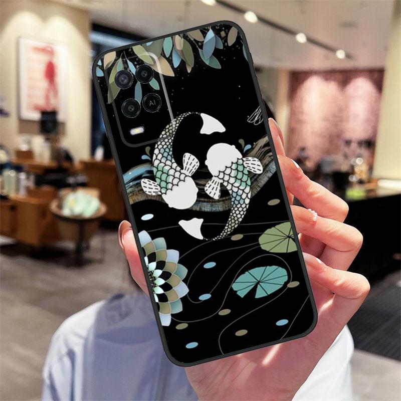 Чехол-книжка с изображением рыбы Кои Инь-Ян для Oppo A40 A60 A80 A18 A38 A58 A78 A98 A16 A76 A96 A15 A17 A77 A74 A94 A54 A57S