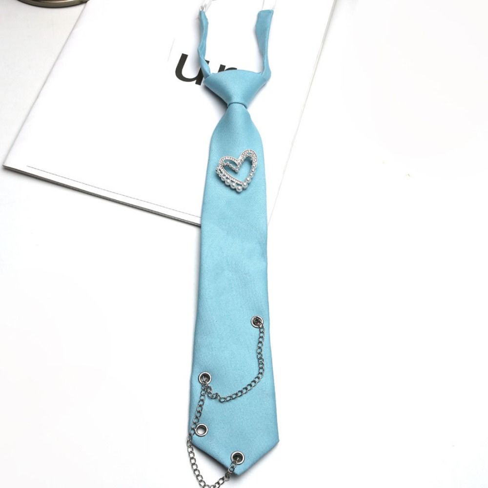 Черная галстук-бабочка в форме сердца Корейский стиль Элегантная длинная галстук-бабочка Декорация для школьной формы JK