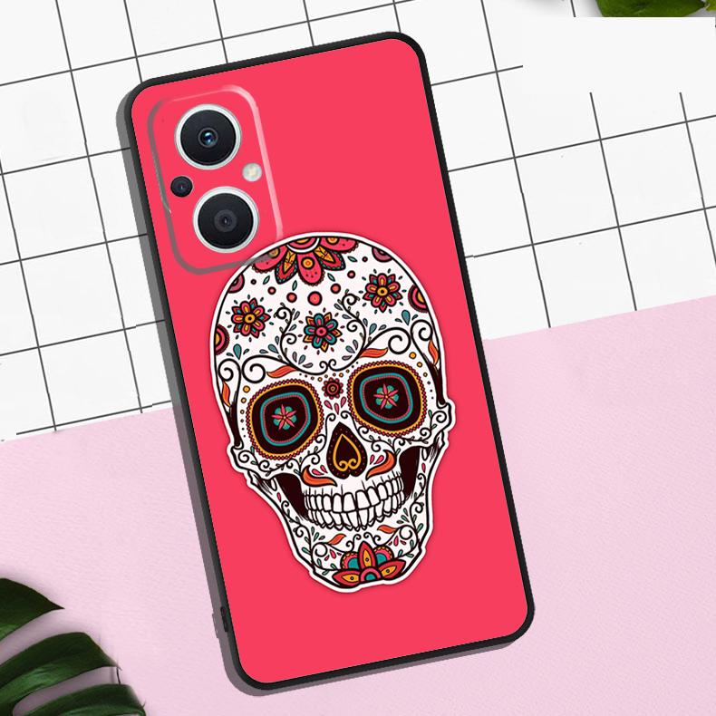 Mexican Skull Girl Tattooed Art Case For OPPO Reno 13 12 11 F 8T 7 8 10 Pro OPPO Find X8 Pro X6 Pro X3 X5 Lite Cover Coque