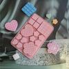 Porous Waffle Love Silicone Baking Mould Heart Flower Chocolate Jelly Ice Mold Square Cake Decor Making Set DIY Soap Candle Gift