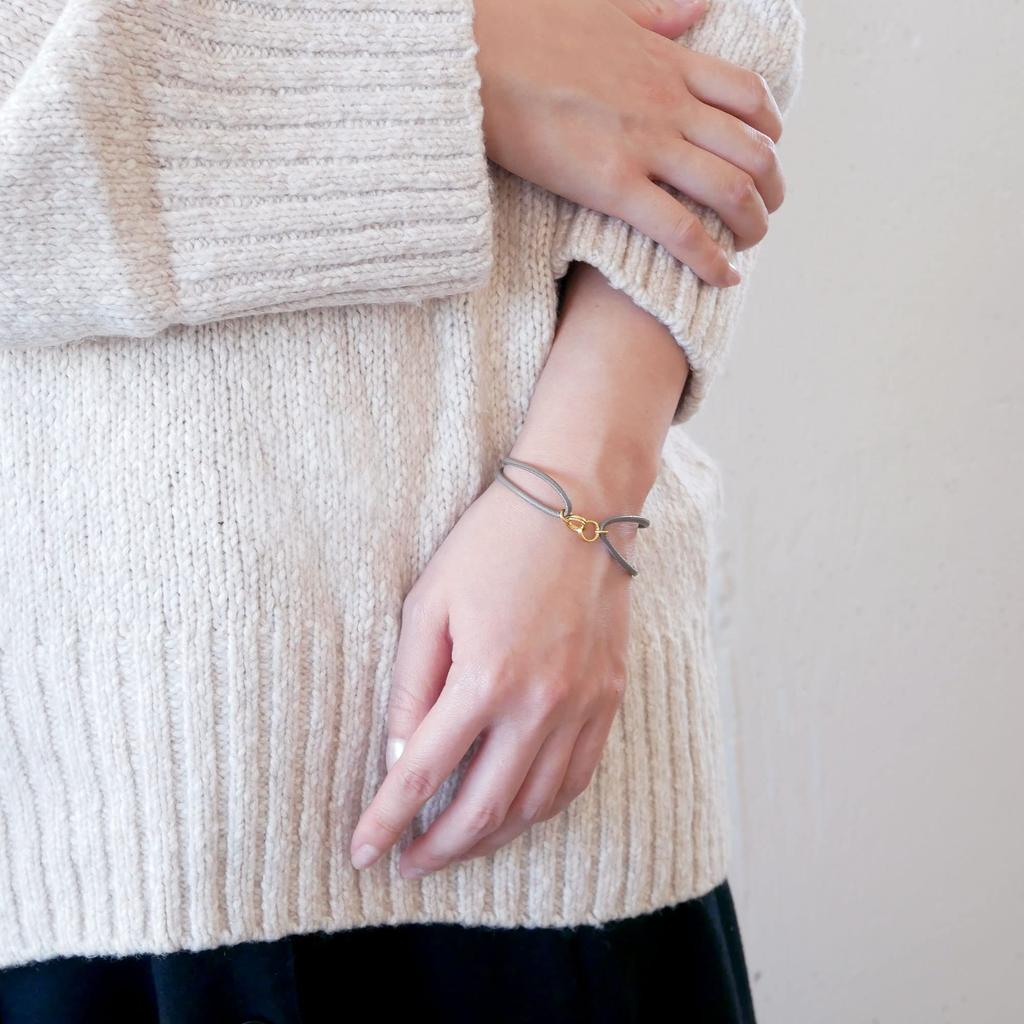Bracelet Silver 925 Double Circle Cord Beige AS8B2310MSJ2 [Official] [Vendome Aoyama] [WEB Exclusive]