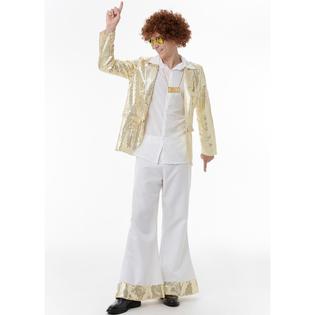 Ретро мужской диско-костюм 70-х годов, костюм для сцены Dicos, костюм для Хэллоуина, карнавальный танцевальный костюм