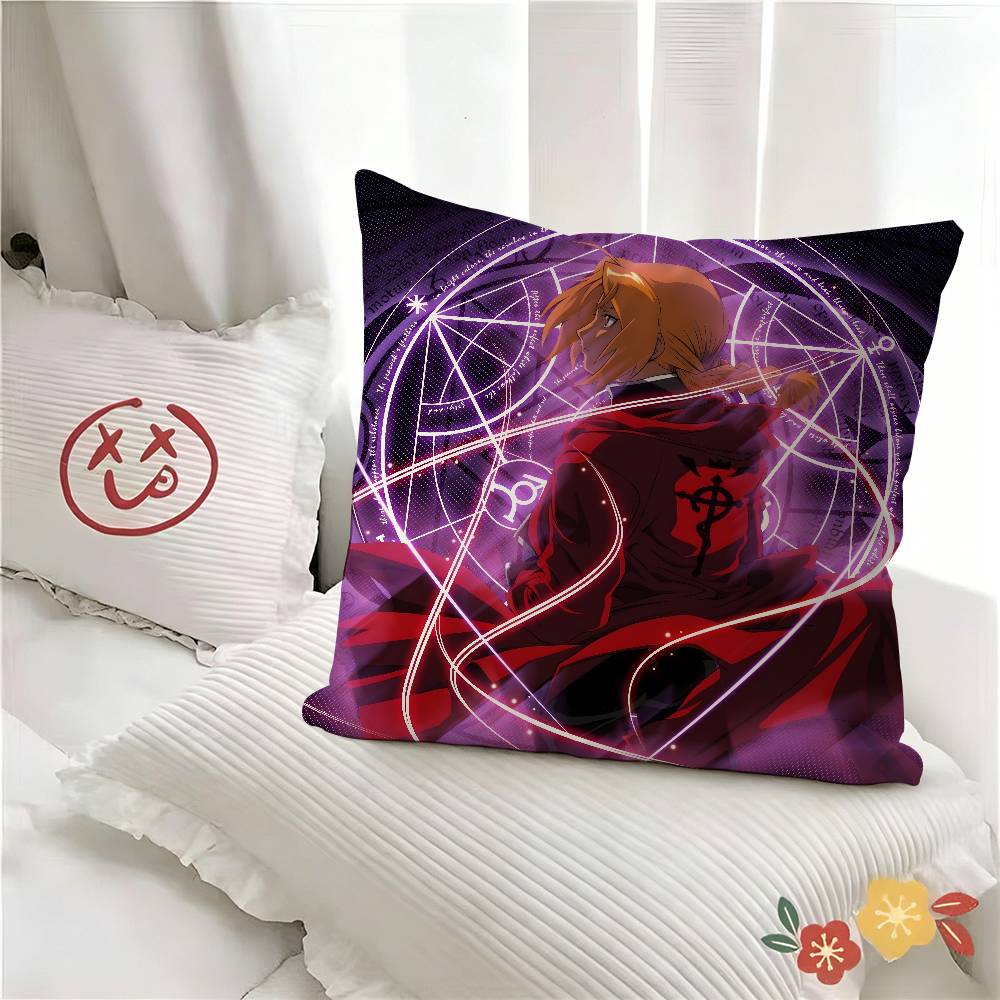 pc Anime Fullmetal Alchemist Pillow Case Fashion Square Pillowcase Bedroom Sofa Room Ins Decoration Leisure