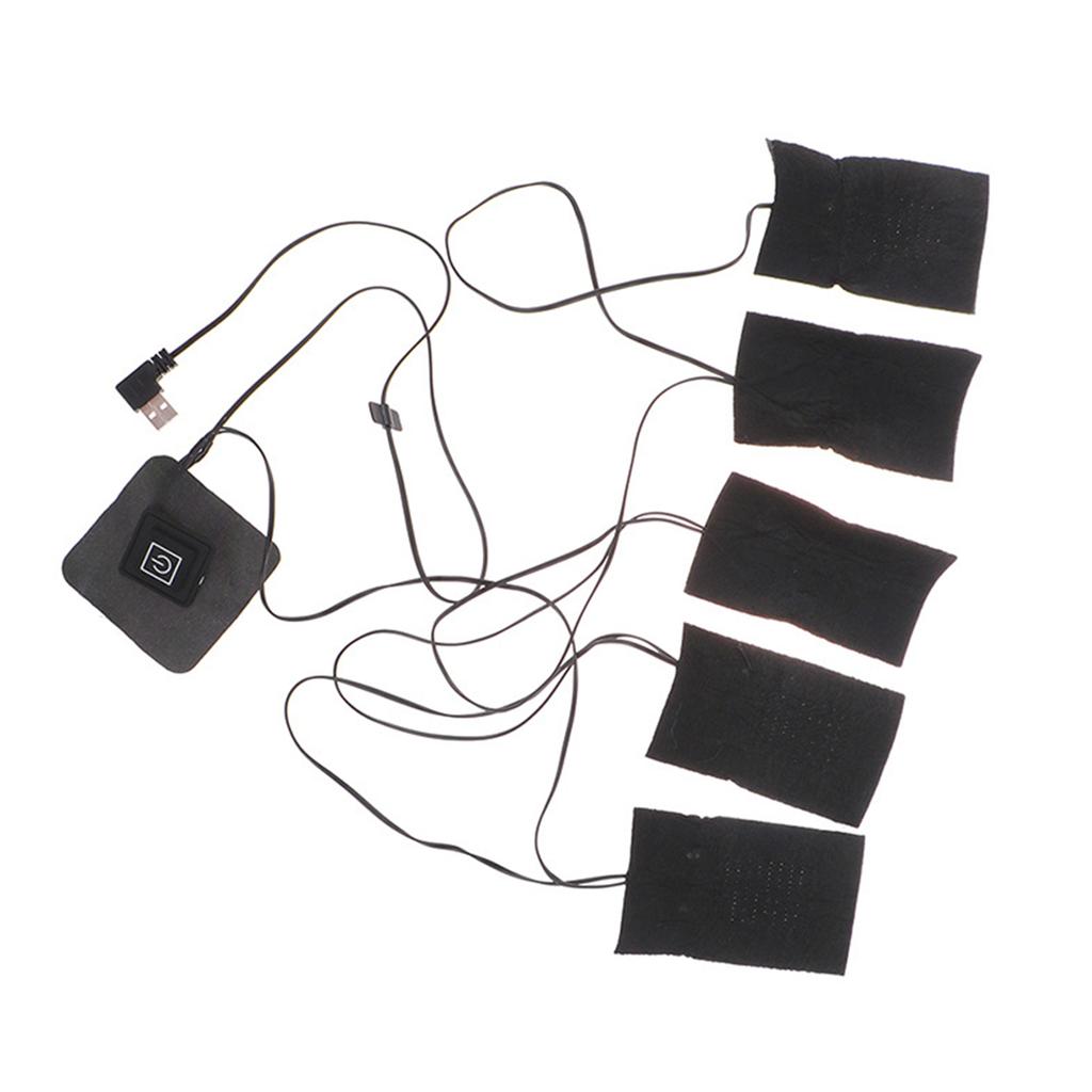 Нагревательная панель из углеродного волокна USB Зимние греющие панели для одежды для холодной погоды Грелка для одежды для жилета куртки