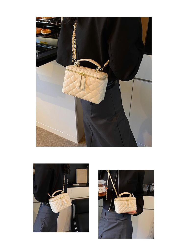 Трендовая мини-сумочка Xiao Xiang с ромбовидной стежкой и цепочкой - Универсальная квадратная сумка на плечо и через плечо