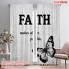 2pcs 2D Flat Printing Window Drapes Faith Butterfly Polyester Without Electricity Party Decorations Use for General Festive and