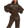 Новый трендовый женский комплект из флисовой толстовки MILANO (европейский и американский стиль) большого размера, новая модная женская толстовка с принтом букв