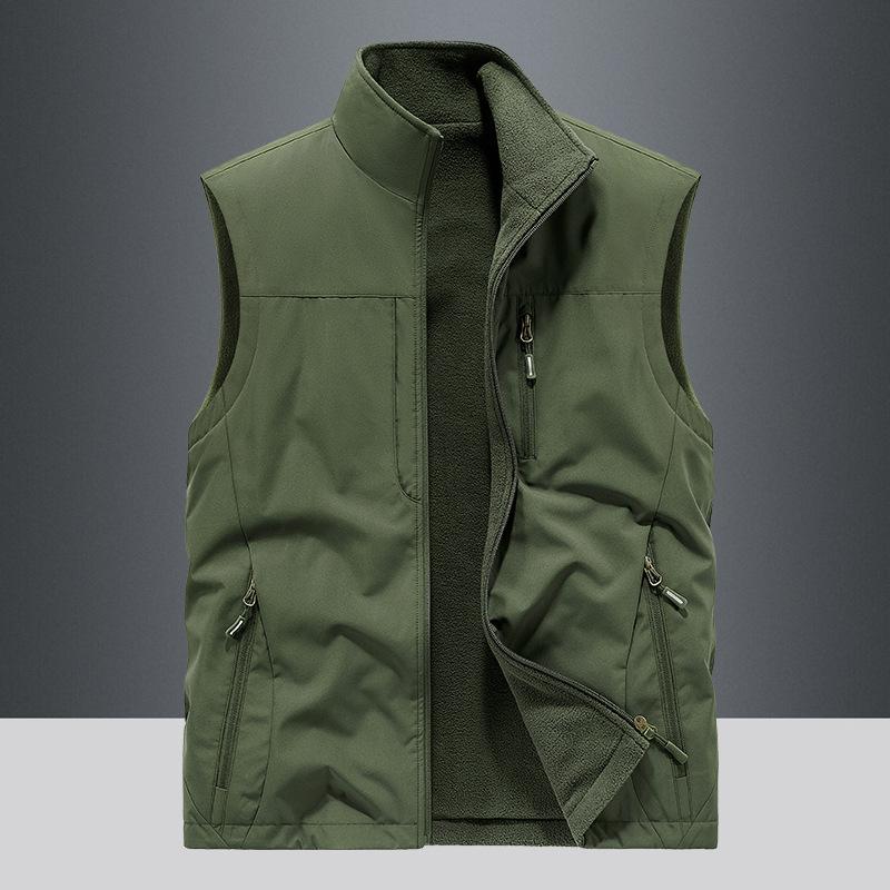 Двусторонний Утепленный Жилет для улицы Мужской Большого размера Жилет Без рукавов Куртка