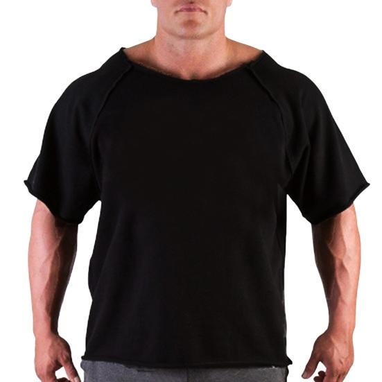 Summer Men Gym T-shirt Round Neck Short Sleeves Solid Color Pullover Mid Length Sweat Absorption Patchwork Sport Jogging Top