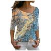 Женская футболка с характерным диагональным вырезом и нерегулярным цветочным принтом, цифровая 3D-печать, женская одежда, модная уличная женская футболка в стиле Харадзюку