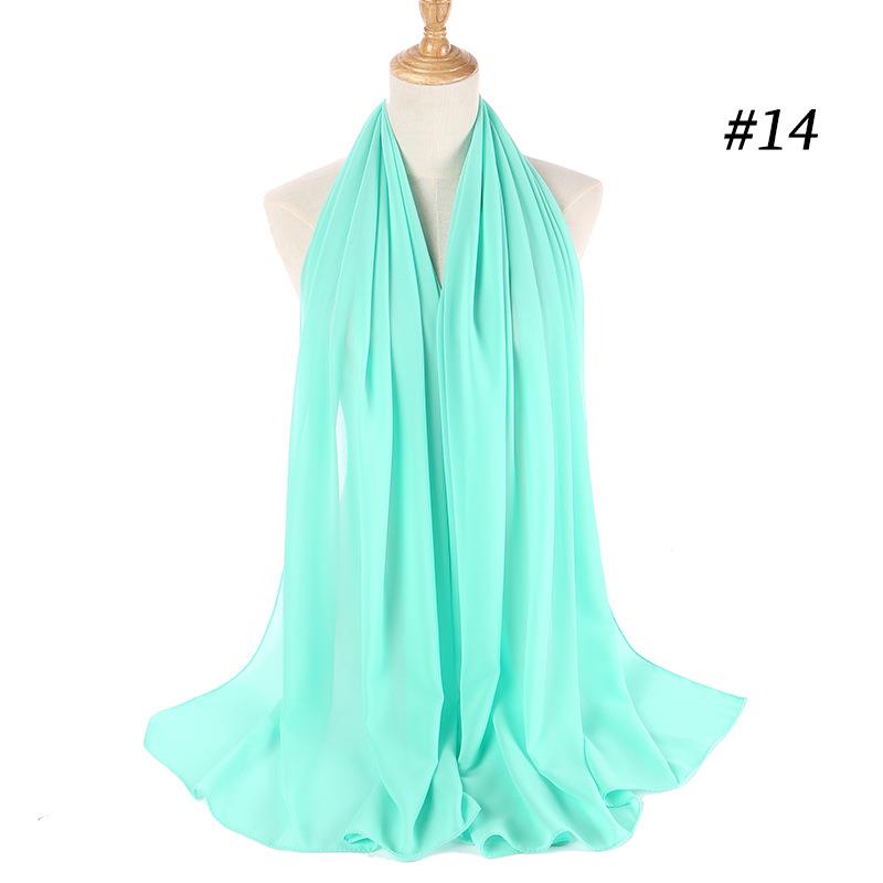 Мусульманский шифоновый шарф-хиджаб с пузырьками, женский однотонный мягкий длинный платок и накидка Жоржет, исламские платки на голову, женские хиджабы