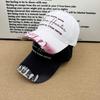 Spring and summer American retro baseball cap gradual change patch female old edging letter embroidery show face small shade cap
