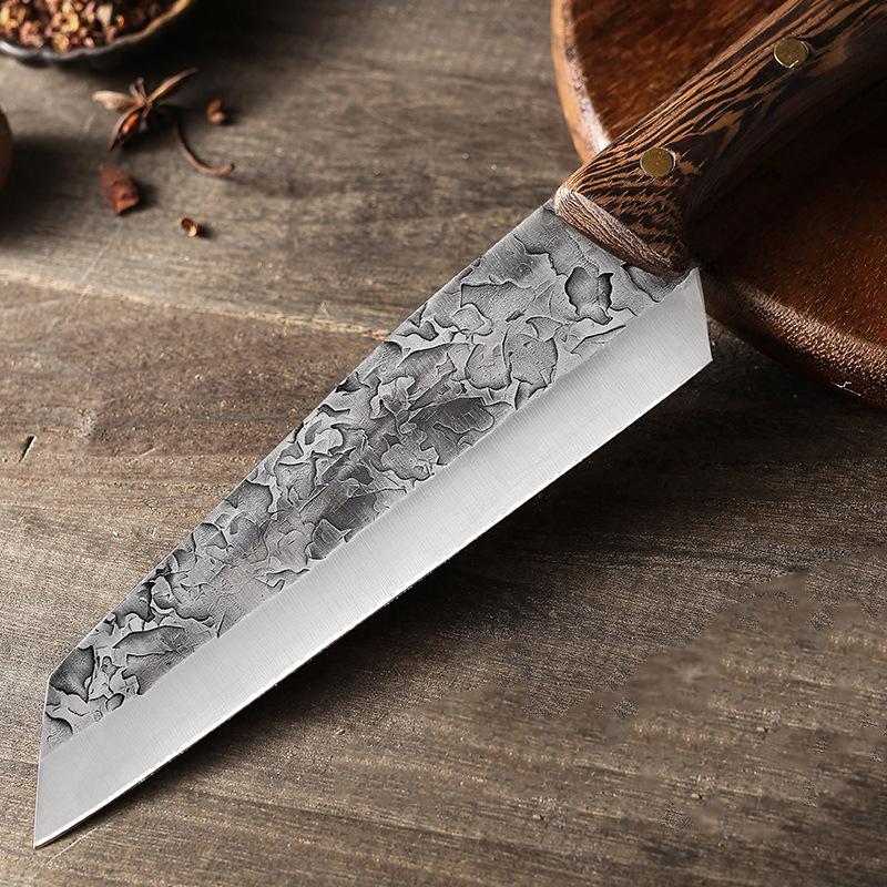 Кованый мясницкий нож, кухонный нож для разделки костей, поварской нож с деревянной ручкой, нож для нарезки мяса, фруктов, овощей, рыбы