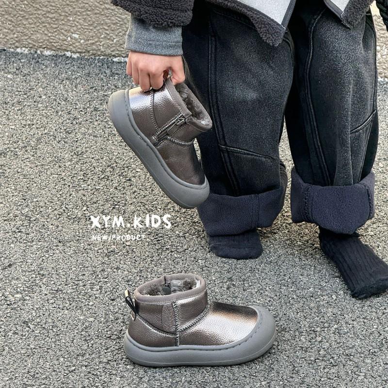 Kids Winter Snow Boots Warm Fleece Lined Ankle Boys Girls Non-Slip Rubber Sole Comfortable Indoor Outdoor Use