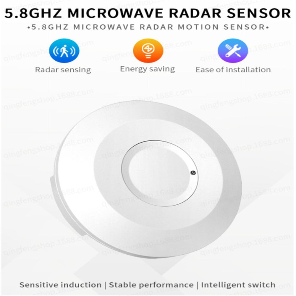 Microwave Sensor Induction Switch Light 220v Ceiling Mount 5.8g Slim Design White