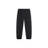 Li Ning Sports Lifestyle Series Solid Color Multi Pocket Cuffed Loose Casual Pants Men Bottoms Black AKXT797-3