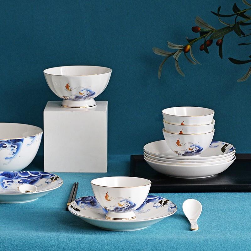22-Piece Chinese Ceramic Dinnerware Set