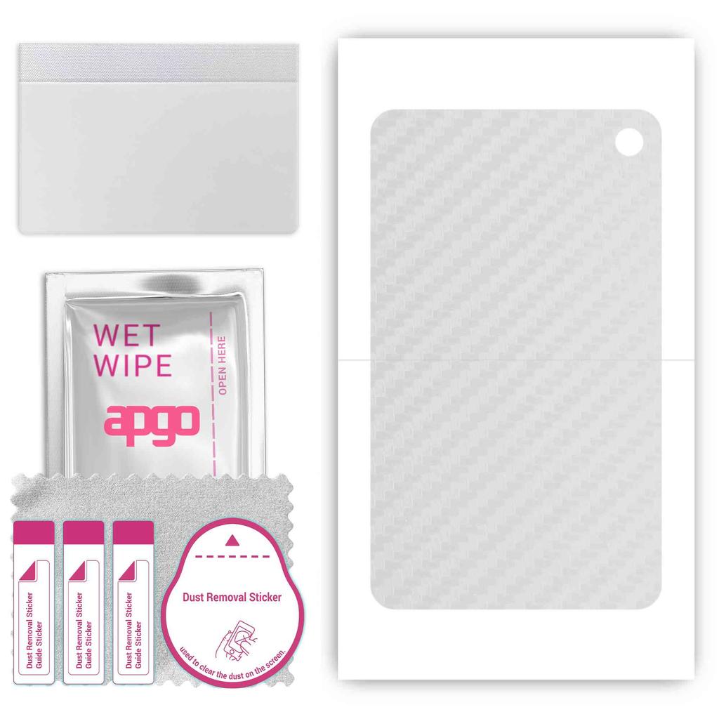 apgo Protective Skin Sticker for the Back Compatible with Amazon Fire HD 10 2021, Wrap Film, Foil, Vinyl - Pattern Transparent Carbon