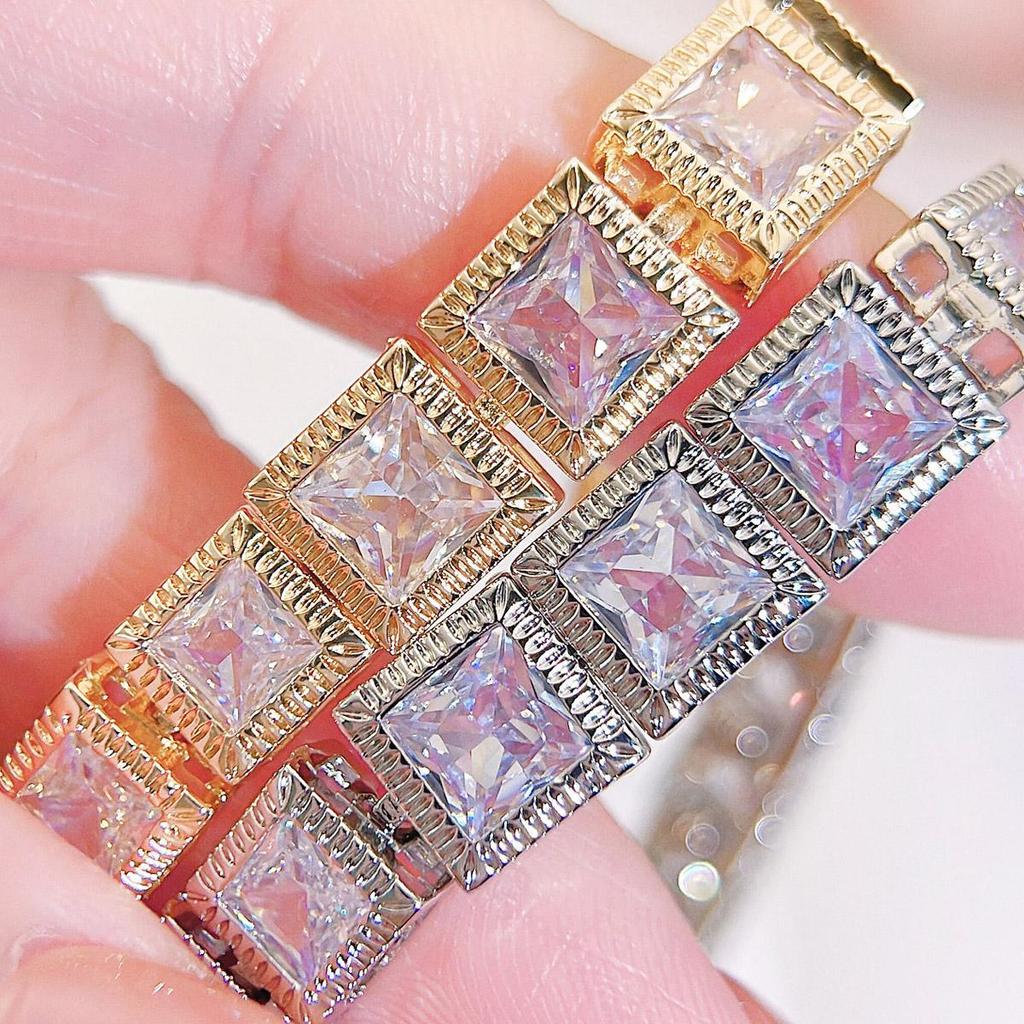 Бриллиантовый квадратный цирконий CMM AAA, классические браслеты-цепочки с подвесками, свадебные украшения для рук для женщин