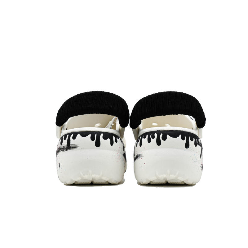 Crocs Классические клоги на платформе Белый План ЭВА Цвет Граффити Удобные и Универсальные Повседневные Обувь с отверстиями Унисекс Белый