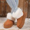 Women's Faux Fur Ankle Boots Winter 2025 Chunky Platform Long Plush Snow Boots Women Black Brown Thick Bottom Warm Cotton Shoes