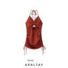 Araltay New Arrival Fashion Style Women's Clothing Fashion All-Match Elegant Silm Hanging Collar Strap Drawstring Dress