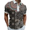 Мужская весенне-летняя повседневная футболка-поло с коротким рукавом, мужская модная футболка-поло с принтом, на молнии, с лацканами