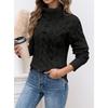 Women's High Collar Sweater - Soft Elastic Pullover, Essential Solid Color Top for Autumn and Winter, Hand Washed, Comfortable and Fitted