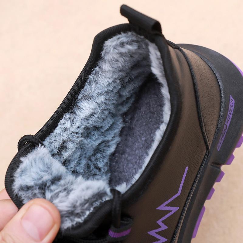 Женские зимние кроссовки на подкладке из искусственного меха, уличные противоскользящие теплые спортивные туфли на шнуровке, повседневные легкие кроссовки на флисовой подкладке для женщин