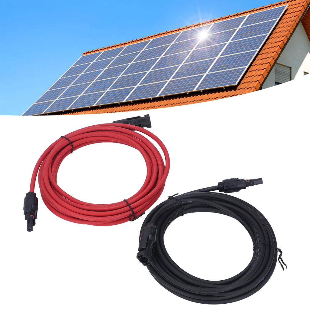 2pcs 12AWG 4mm² Solar Panel Extension Cable Black Red Solar Adaptor Extension Cable with Female Male Connector 1000V