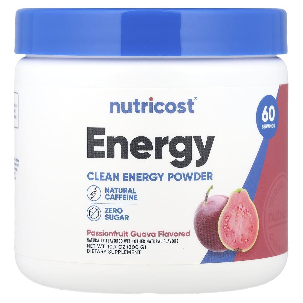 Nutricost, Energy, Clean Energy Powder, Passion Fruit Guava, 300 g (10.7 oz)