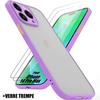 Case for iPhone 14 Pro Max Ultra Thin Protection Silicone Purple + 2 Tempered Glasses