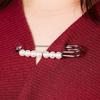 1Pc Faux Pearl Brooch Pins Sweater Shawl Clips Vintage Shirts Dresses Cardigan Collar Safety Pins for Women