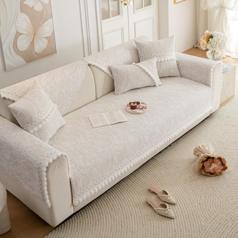 European Chenille Sofa Cushion Light Luxury Four-Season Universal Sofa Cover Full Set Of Non-Slip And Anti-Cat Scratch Lace Sofa Towel